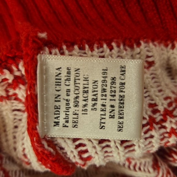 Love Riche Womens Snowflake Crewneck Knit Sweater Red Medium - Picture 9 of 10